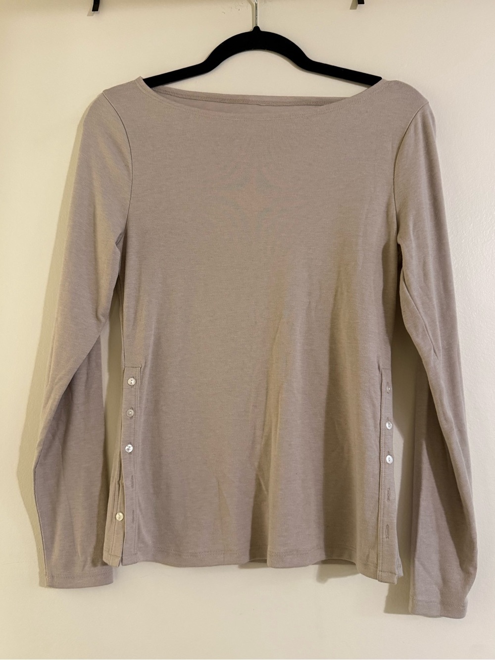 NWT Abercrombie & Fitch Brushed Jersey Long-Length Slash Button Top